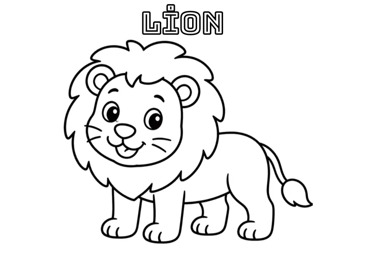 A lion, a colouring page to print