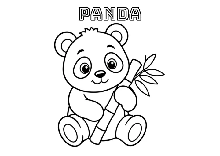 A panda, a colouring page to print